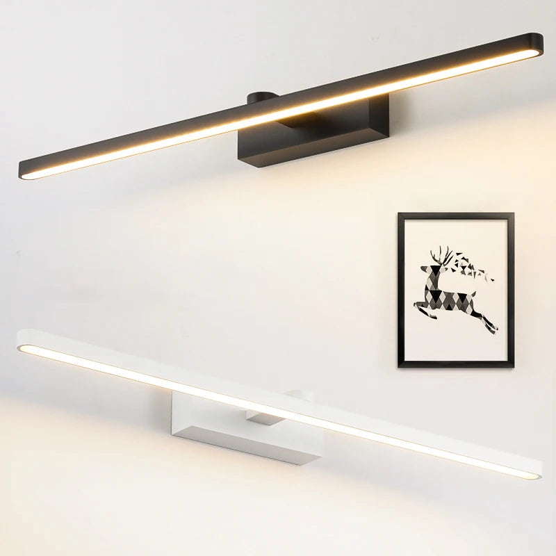 DAMIASMIL Modern LED Wall Light – 60cm Vanity Mirror Lamp, Bathroom & Bedroom Wall Sconce (Gold / Black / White)