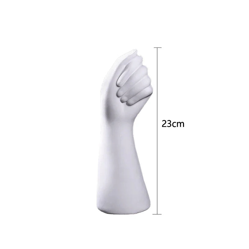 Nordic Ceramic Hand Vase – Creative Modern Floral Decor