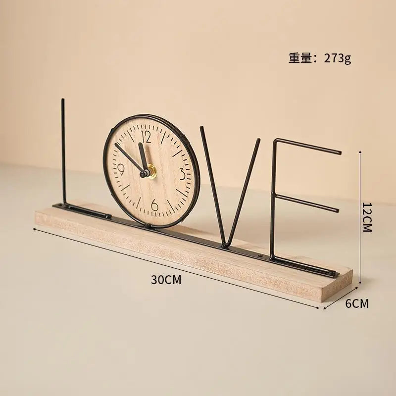 European Creative Wooden Desktop Clock – Home & Office Decoration