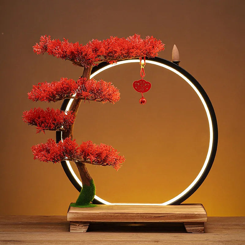ZenGlow™ LED Backflow Incense Lamp – Chinese Style Decorative Ring