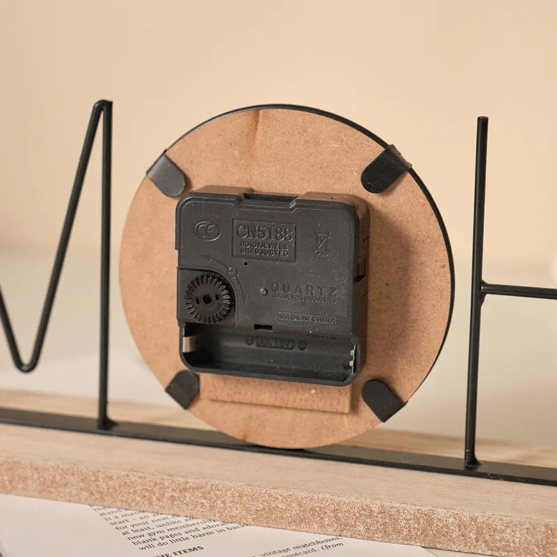 European Creative Wooden Desktop Clock – Home & Office Decoration