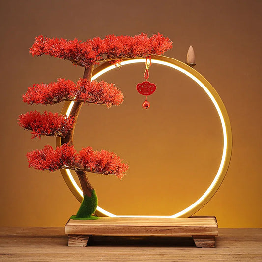 ZenGlow™ LED Backflow Incense Lamp – Chinese Style Decorative Ring