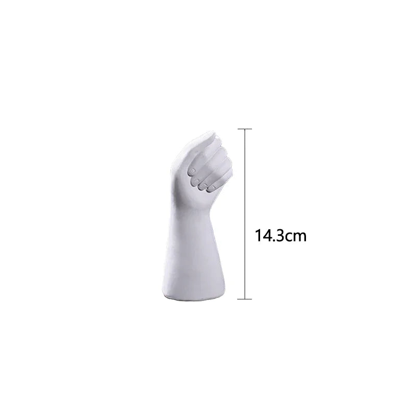 Nordic Ceramic Hand Vase – Creative Modern Floral Decor