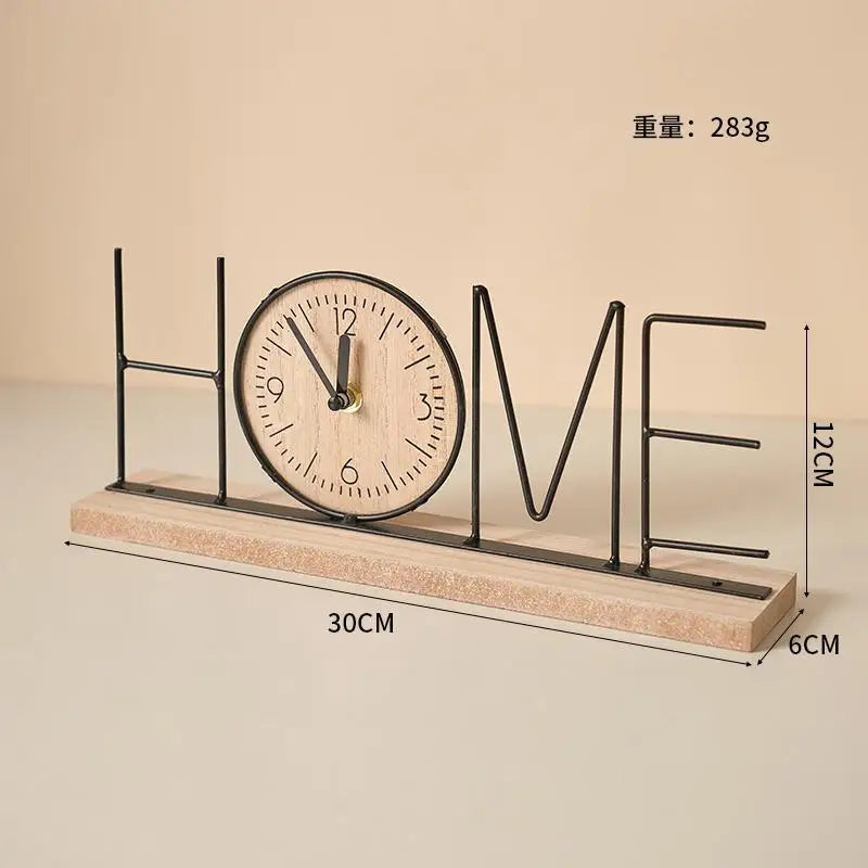European Creative Wooden Desktop Clock – Home & Office Decoration
