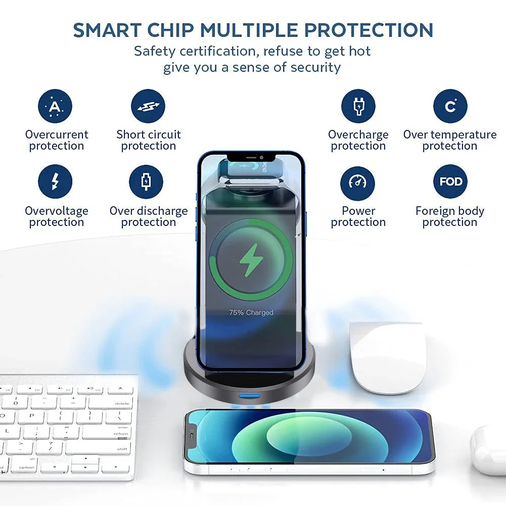 MagCharge™ 3-in-1 Wireless Charging Station